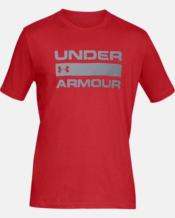 Camiseta de manga corta UA Team Issue Wordmark para hombre, Red, pdpMainDesktop image number 3